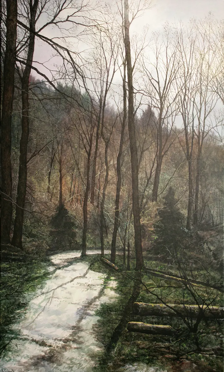 Waldweg - Ölbild von Jürgen Schmitz